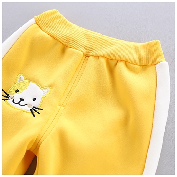 Yellow Cat Boys Clothing Sets Autumn Keep Warm Casual Baby Boy Clothes Zipper Coat + Pant + Vest Kids Suits Children Clothing