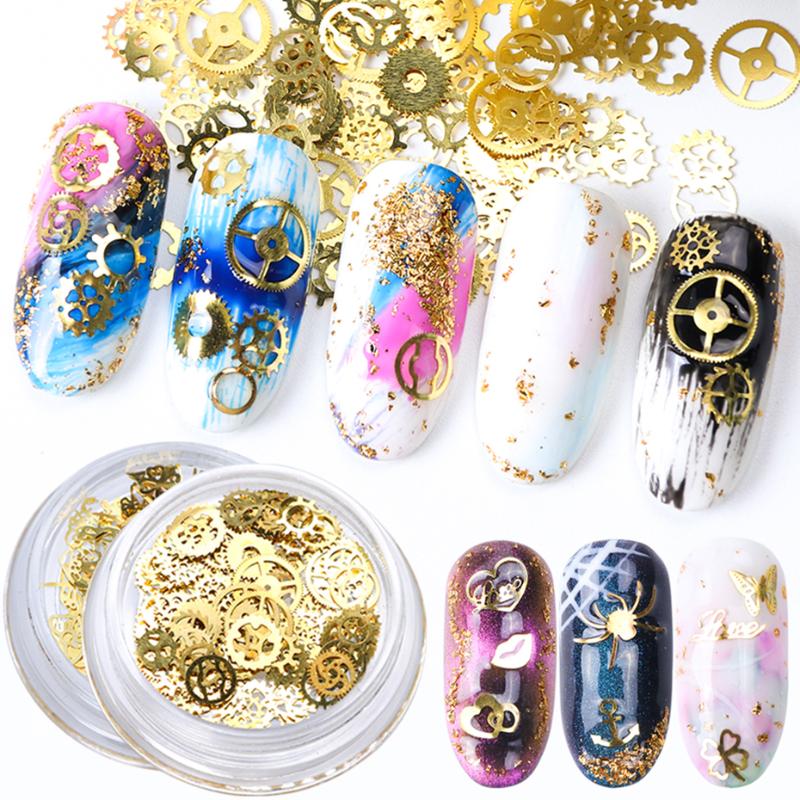 1Box 3D Nail Art Decorations Gold Mixed Gear Design Nail Glitter Flakes Thin Metal Slices Stickers For Accessories LA1006, Silver;gold
1Box 3D Nail Art Decorations Gold Mixed Gear Design Nail Glitter Flakes Thin Metal Slices Stickers For Accessories LA1006, Silver;gold