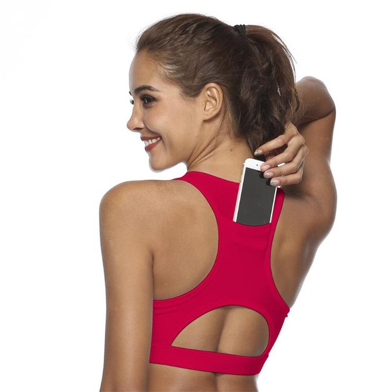 Women Solid Sports Bra Fashion Back Pocket Yoga Bras Push Up Padded Sprot Vest Tops Fitness Yoga Stretch Sprot Bra deporte
Women Solid Sports Bra Fashion Back Pocket Yoga Bras Push Up Padded Sprot Vest Tops Fitness Yoga Stretch Sprot Bra deporte