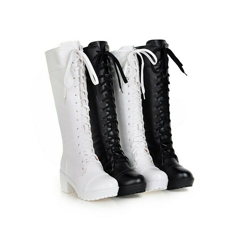 Size 34-48 Womens Punk Chunky Block Heels Lace Up Strappy Knee High Riding Boots, Black
Size 34-48 Womens Punk Chunky Block Heels Lace Up Strappy Knee High Riding Boots, Black