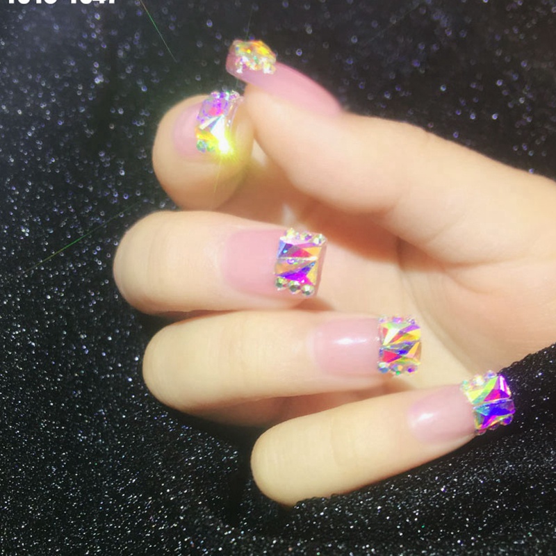 Nail Art Crystal Rhinestones Shiny Colorful 3D Flatback Glass Gems AB Rhinestones DIY Nail Art Decorations With Box Diamantes De Imitacion Para Decora