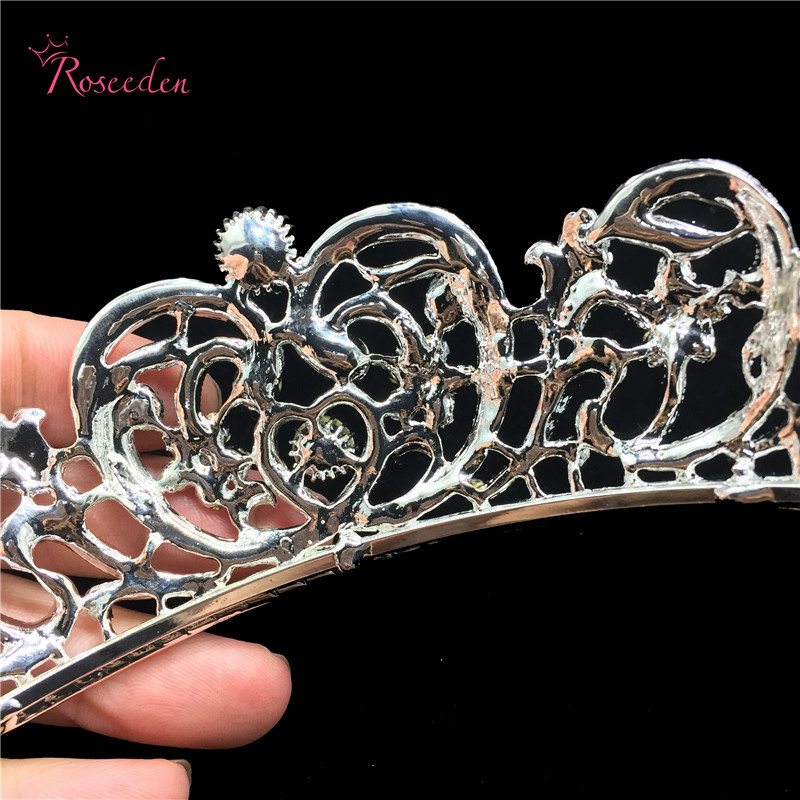 Gorgeous European Crystal wedding Bridal Tiara Rhinestone Pageant Miss Universe Crown Wedding Hair Accessories RE3124 Y200807
