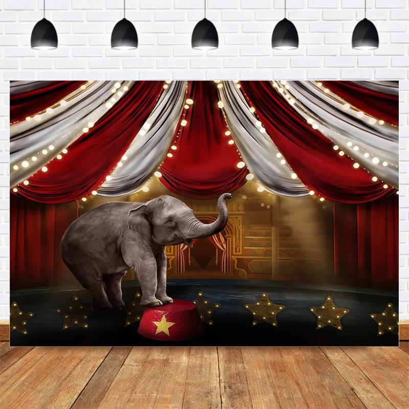 Circus Photography Backdrop Photography Stage Elephant Themed Birthday Party Background Red Stripes Newborn Photocall Backdrop
Circus Photography Backdrop Photography Stage Elephant Themed Birthday Party Background Red Stripes Newborn Photocall Backdrop