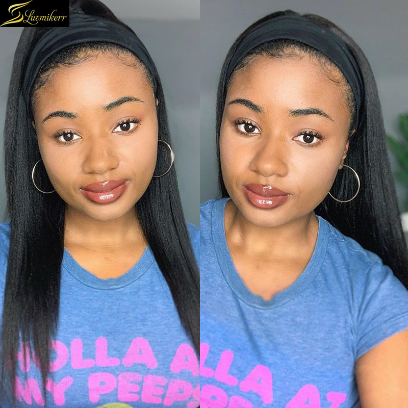 Light Yaki Straight Lace Front Wigs For Black Women Full Machine Made Lace Wig Kinky Straight Headband Can Make Ponytail And Bun, As pic 
Light Yaki Straight Lace Front Wigs For Black Women Full Machine Made Lace Wig Kinky Straight Headband Can Make Ponytail And Bun, As pic