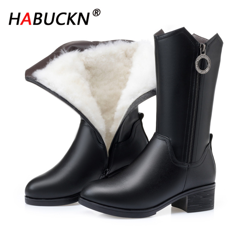 HABUCKN 2020 Wool Women Snow Boot Genuine Leather Fur Warm Shoes Fashion Plush Mid-calf Boots Causal Fashion Women Winter Boots, Black plush
HABUCKN 2020 Wool Women Snow Boot Genuine Leather Fur Warm Shoes Fashion Plush Mid-calf Boots Causal Fashion Women Winter Boots, Black plush