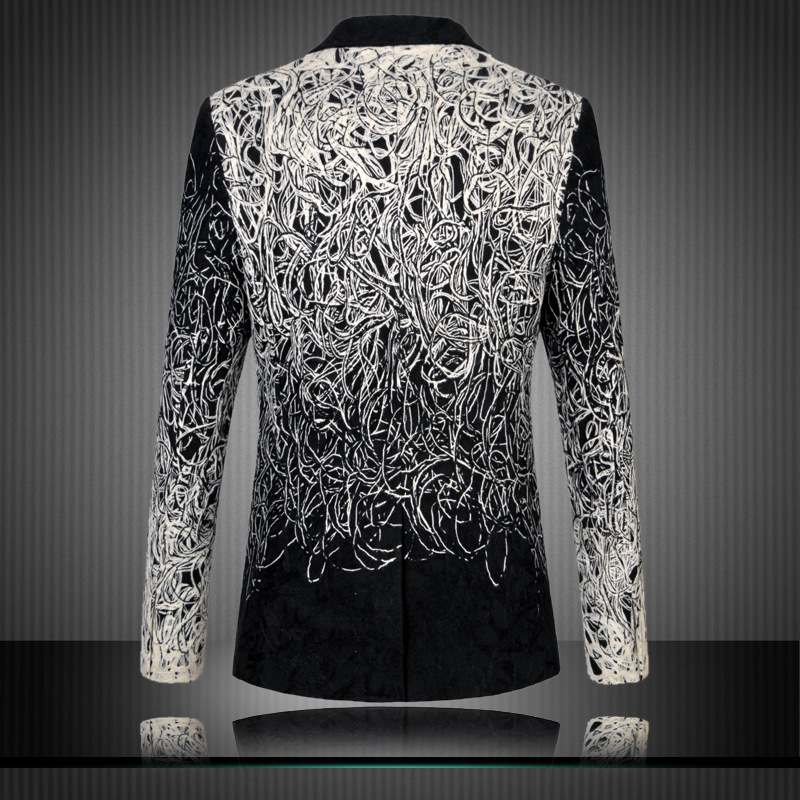 New style Individuality Series Slim Suit Casual Men suit White And Black Men Jacket Designer Men Coat In Stock Free Shipping