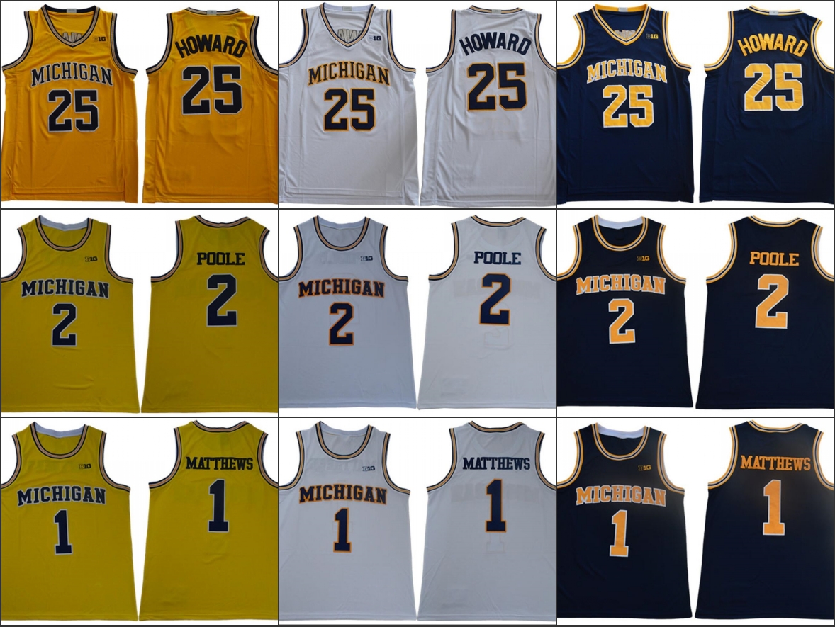 Michigan Wolverines 25 Juwan Howard 1 Charles Matthews 2 Jorda Poole NCAA College Jersey University Mens Basketball mens Jersey Top quality, As pics
Michigan Wolverines 25 Juwan Howard 1 Charles Matthews 2 Jorda Poole NCAA College Jersey University Mens Basketball mens Jersey Top quality, As pics