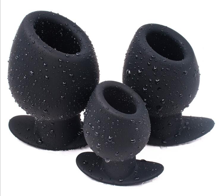 Unisexe Silicone Hollow Plug Speculum Anus Expander Stimulator Butt Dilator Prostate Massage Douche Enemator Adults Masturbation Sex Toy