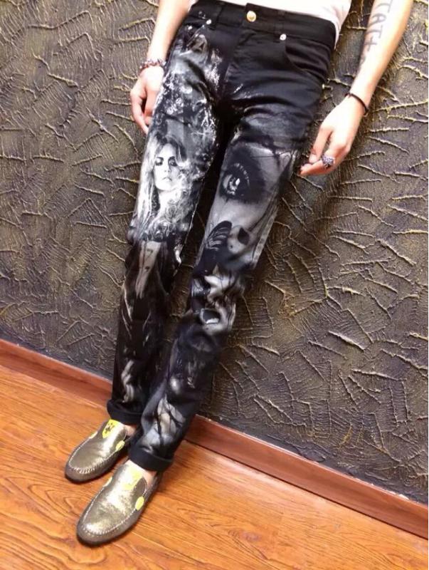 28-36 ! Hot-selling men personalized summer colored drawing print denim pants jeans skinny pants singer costumes trousers, Black
28-36 ! Hot-selling men personalized summer colored drawing print denim pants jeans skinny pants singer costumes trousers, Black