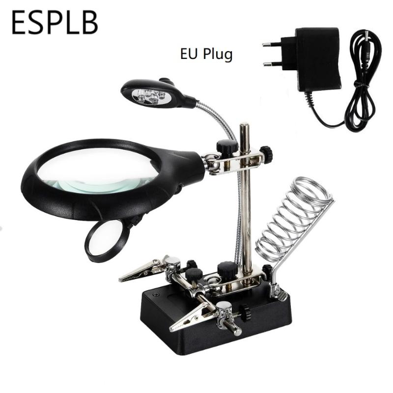 ESPLB Helping Hands Third Hand Soldering Iron Welding Stand Station with 5 LED Clip Welding Magnifier Magnifying Glass
ESPLB Helping Hands Third Hand Soldering Iron Welding Stand Station with 5 LED Clip Welding Magnifier Magnifying Glass