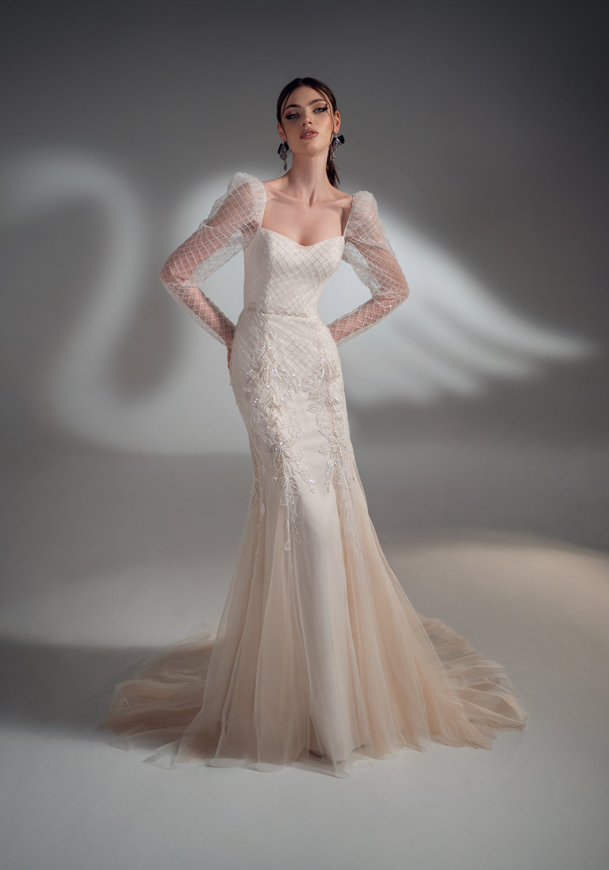 new mermaid wedding dresses sexy sweetheart neck long sleeve lace appliques bridal gowns wedding dress vestidos de novia
