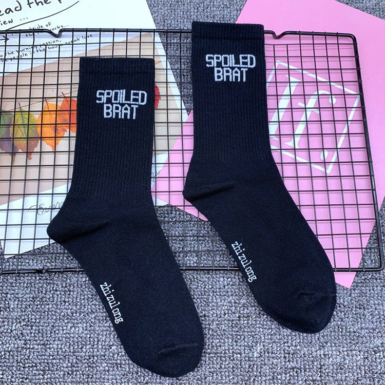 CHAOZHU New spoiled brat Bright colors fashion stretch street young socks 8 colors neon navy purple white yellow unisex socks