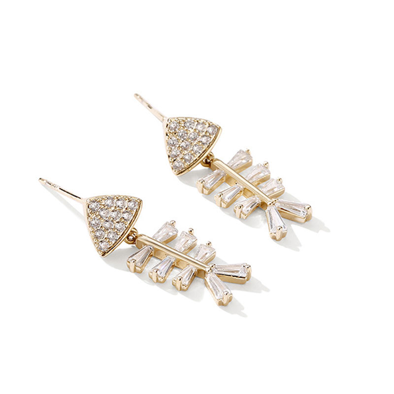 Korean Style Lovely Crystal Fish Earrings Gold Color Fish Bone Earrings Sliver-Needle Rhinestone Animal Trendy Gifts
Korean Style Lovely Crystal Fish Earrings Gold Color Fish Bone Earrings Sliver-Needle Rhinestone Animal Trendy Gifts