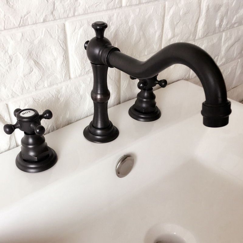 Black Oil Rubbed Brass Widespread Dual Handle Bathroom Washing Basin Mixer Taps Deck Mounted 3 Holes Lavatory Sink Faucet ahg066
Black Oil Rubbed Brass Widespread Dual Handle Bathroom Washing Basin Mixer Taps Deck Mounted 3 Holes Lavatory Sink Faucet ahg066
