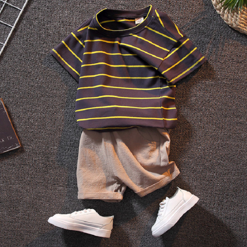Baby Clothing Set for Boys Gentleman suit Summer Casual Clothes Set stripe Top Shorts Suits Kids Clothes 1-5 Years, Apricot
Baby Clothing Set for Boys Gentleman suit Summer Casual Clothes Set stripe Top Shorts Suits Kids Clothes 1-5 Years, Apricot