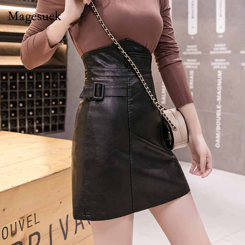 Simple A-Line Skirt 2020 Black High Waist PU Leather Skirts Women Autumn Fashion Buckle All-match Mini Skirts Streetwear 10763
Simple A-Line Skirt 2020 Black High Waist PU Leather Skirts Women Autumn Fashion Buckle All-match Mini Skirts Streetwear 10763