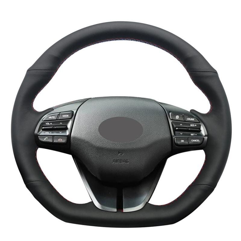 Hand-stitched Black Genuine Leather Anti-slip Car Steering Wheel Cover for Elantra 4 2020 2020 Ioniq
Hand-stitched Black Genuine Leather Anti-slip Car Steering Wheel Cover for Elantra 4 2020 2020 Ioniq