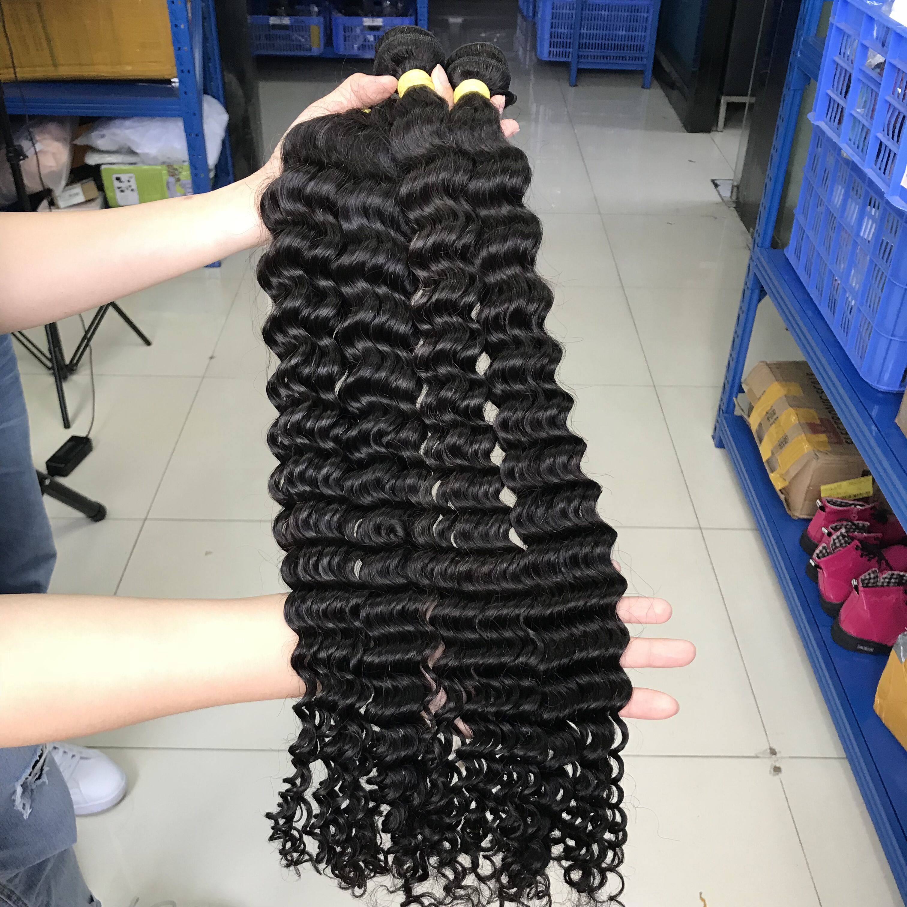 high quality deep wave virgin human hair bundles for women Brazilian hair bundles