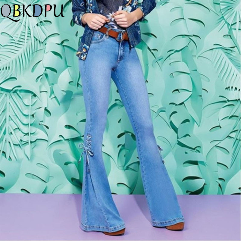 Stretch Casual High Waist Flare Jeans Women Fashion Bell Bottom Blue Skinny Denim Autumn Pants Retro Sexy Lacing Female Trousers
Stretch Casual High Waist Flare Jeans Women Fashion Bell Bottom Blue Skinny Denim Autumn Pants Retro Sexy Lacing Female Trousers
