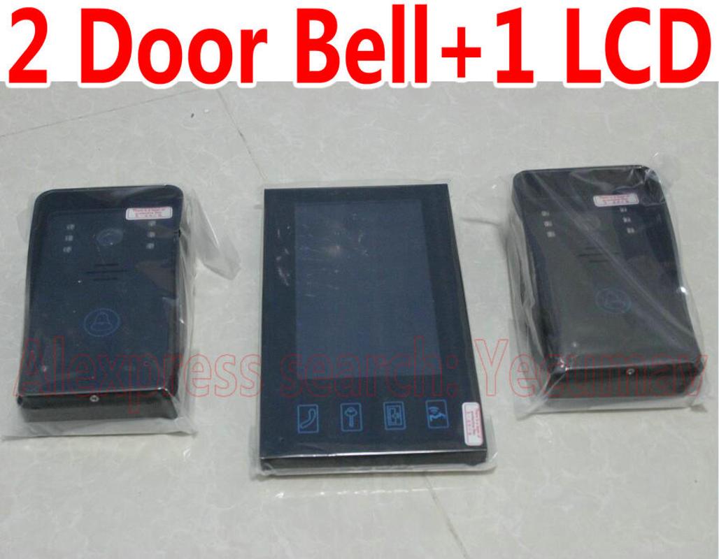 2 pcs Door bell for outdoor install and 1 pcs of 7" inch LCD Screen Video phone Intercom Ring,Security Access bell Door Control
2 pcs Door bell for outdoor install and 1 pcs of 7" inch LCD Screen Video phone Intercom Ring,Security Access bell Door Control