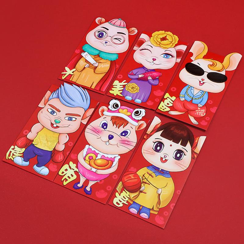 6pcs/set Money Pocket Rat Pattern Traditional 2020 Wedding Chinese New Year Housewarming Spring Festival Cartoon Red Envelope
6pcs/set Money Pocket Rat Pattern Traditional 2020 Wedding Chinese New Year Housewarming Spring Festival Cartoon Red Envelope