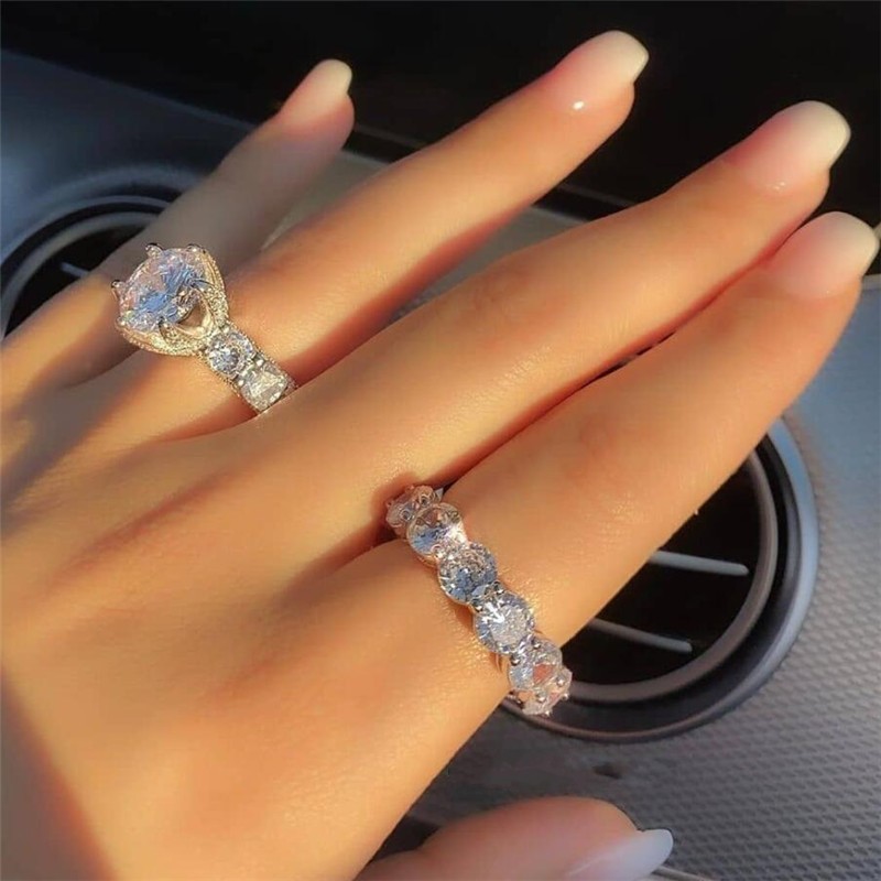 Choucong New Unique Cocktail Luxury Jewelry 925 Sterling Silver Large Round Cut Topaz CZ Diamond Dragon Claw Women Wedding Bridal Ring Gift