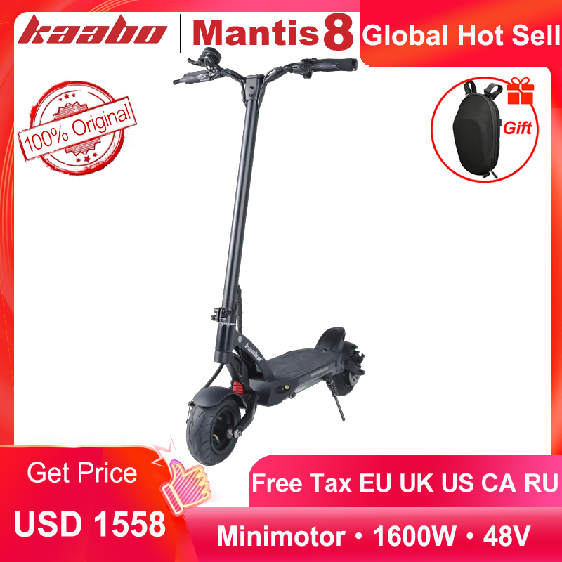 Kaabo Mantis 8 inch dual motor e-scooter 1600W LG battery 48V 24.5Ah electric scooter two wheel foldable skateboard minimotor
Kaabo Mantis 8 inch dual motor e-scooter 1600W LG battery 48V 24.5Ah electric scooter two wheel foldable skateboard minimotor