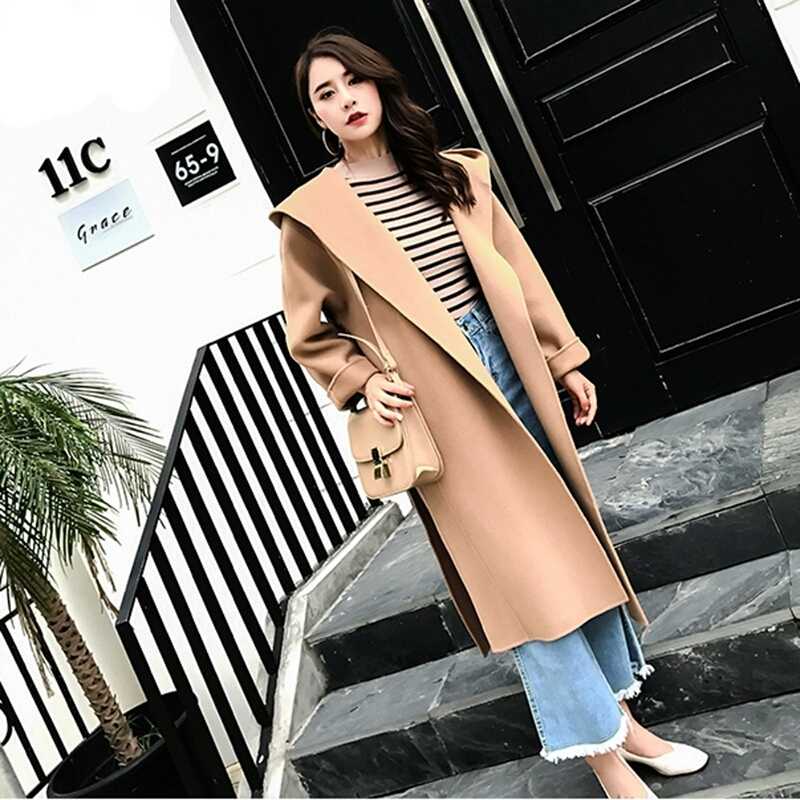 Female Winter 2020 Women Long Coat Ladies Double-sided Cashmere Cardigans With Hat Warm Overcoats Ladies Wool Jacket Outwear 966, Khaki
Female Winter 2020 Women Long Coat Ladies Double-sided Cashmere Cardigans With Hat Warm Overcoats Ladies Wool Jacket Outwear 966, Khaki