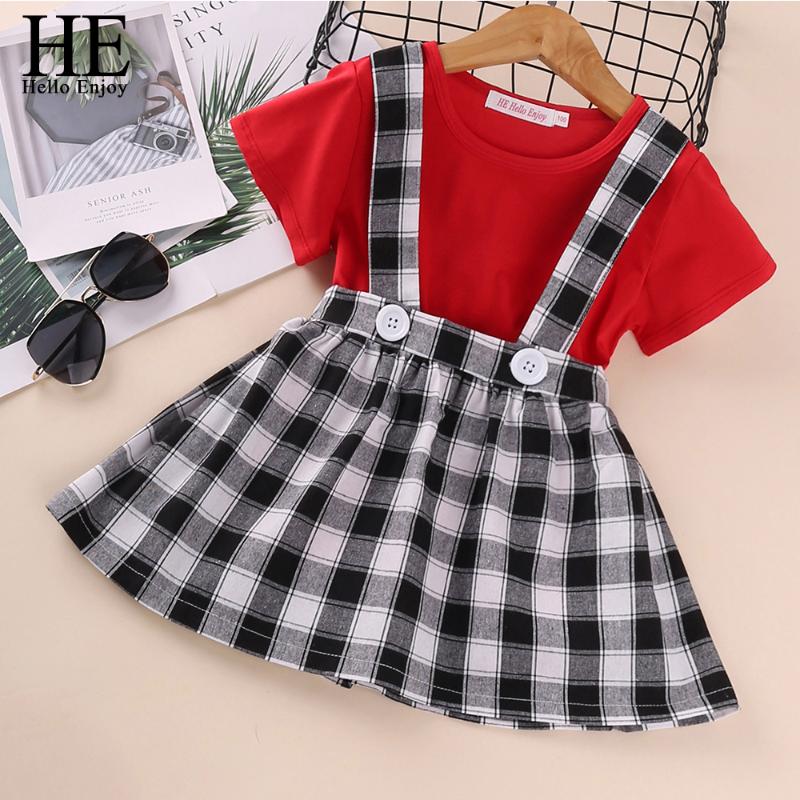 HE Hello Enjoy Kids Clothes Baby Girls Clothing Sets Summer New Red Short-Sleeve T-shirt + Plaid Strap Skirt 2-pc Princess Suit, L9067 photo color
HE Hello Enjoy Kids Clothes Baby Girls Clothing Sets Summer New Red Short-Sleeve T-shirt + Plaid Strap Skirt 2-pc Princess Suit, L9067 photo color