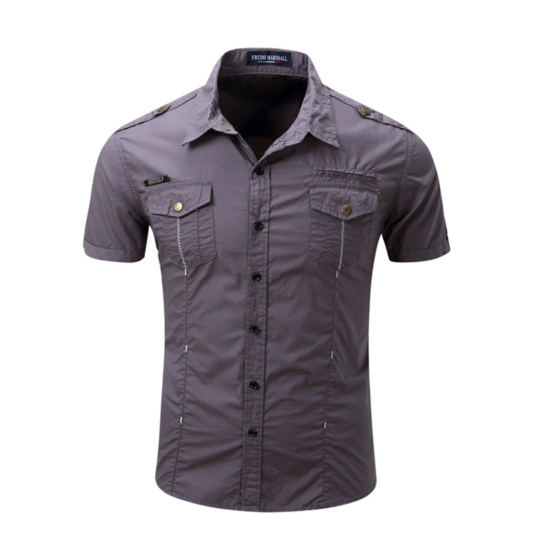 Casual men' short-sleeved shirts and shirts, Black