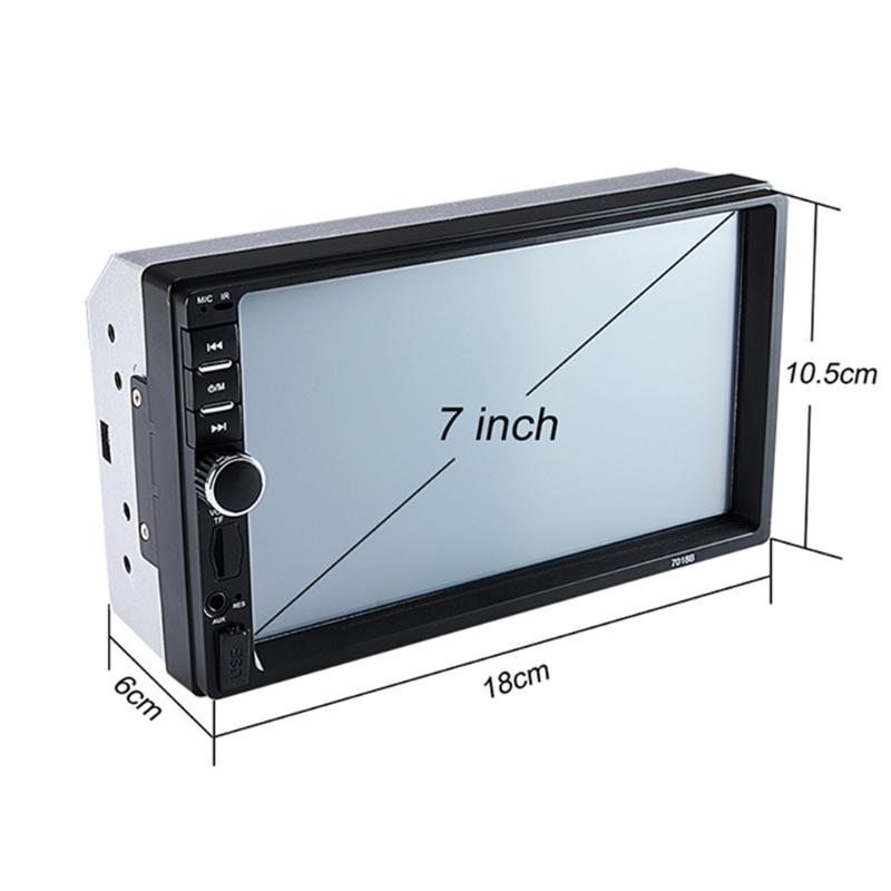 Car Radio 2 Din HD 7quot Touch Screen Stereo Bluetooth Hands FM Radio Reverse Image With Without Camera 12V 7018B1