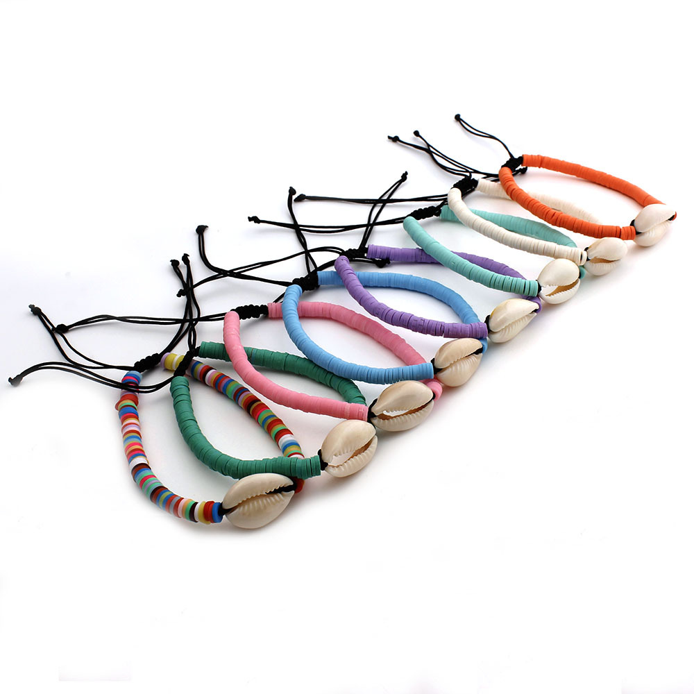 bracelet Jewelry Summer Beach Multicolor Bohemian Shell Tassel Bracelet mix colors Cotton Rope Chain Woven Bracelet for Women