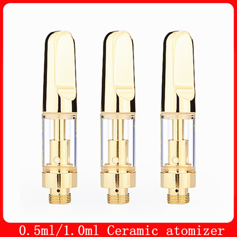 Ceramic Vape Cartridges 0.5ml 1.0ml Gold Drip Tip Glass Cartridges TH105 Vape Carts for 510 Thread Preheat battery vapor pen
Ceramic Vape Cartridges 0.5ml 1.0ml Gold Drip Tip Glass Cartridges TH105 Vape Carts for 510 Thread Preheat battery vapor pen