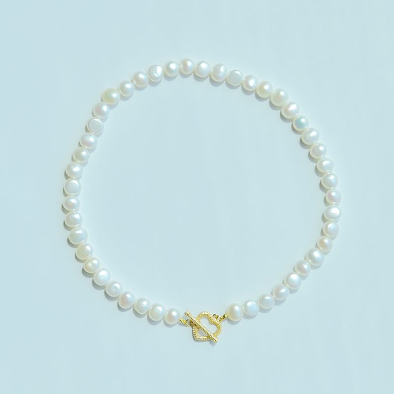 LONDANY Natural freshwater pearl necklace love heart OT buckle short necklace gift woman
LONDANY Natural freshwater pearl necklace love heart OT buckle short necklace gift woman