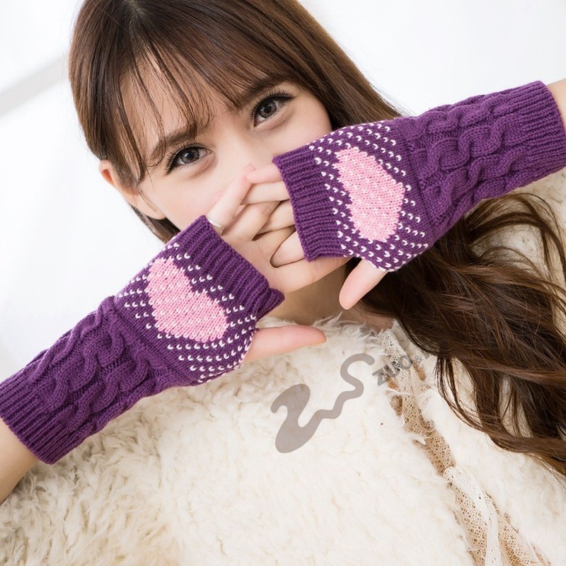 Woolen Knitted Gloves Korean Fingerless Half-finger Typing Female Love Peach Heart Christmas Gloves Women 98
Woolen Knitted Gloves Korean Fingerless Half-finger Typing Female Love Peach Heart Christmas Gloves Women 98