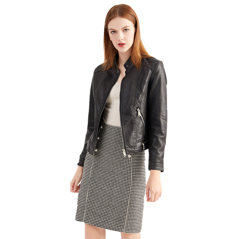 2020 New Autumn Plus Velvet Jacket Women Casual Retro Solid Color Women' Leather Clothes Slim Zipper Leather Women, Black
2020 New Autumn Plus Velvet Jacket Women Casual Retro Solid Color Women' Leather Clothes Slim Zipper Leather Women, Black