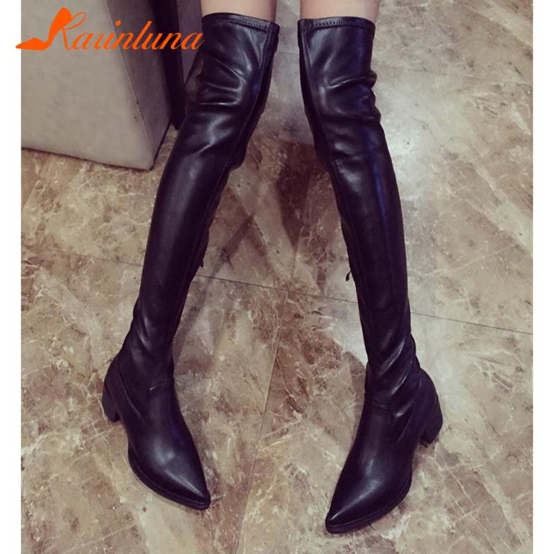 Karin Over-the-knee Boots Pointed Toe Solid Autumn Side Zipper Chunky Heels Autumn Big Size 40 Female, Black
Karin Over-the-knee Boots Pointed Toe Solid Autumn Side Zipper Chunky Heels Autumn Big Size 40 Female, Black