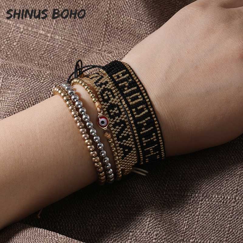 MIYUKI Bracelet For Women Lucky Turkish Evil Eye Bracelets Pulseras Mujer 2020 Jewelry Letter Handmade Gold Stainless Bracelets
MIYUKI Bracelet For Women Lucky Turkish Evil Eye Bracelets Pulseras Mujer 2020 Jewelry Letter Handmade Gold Stainless Bracelets