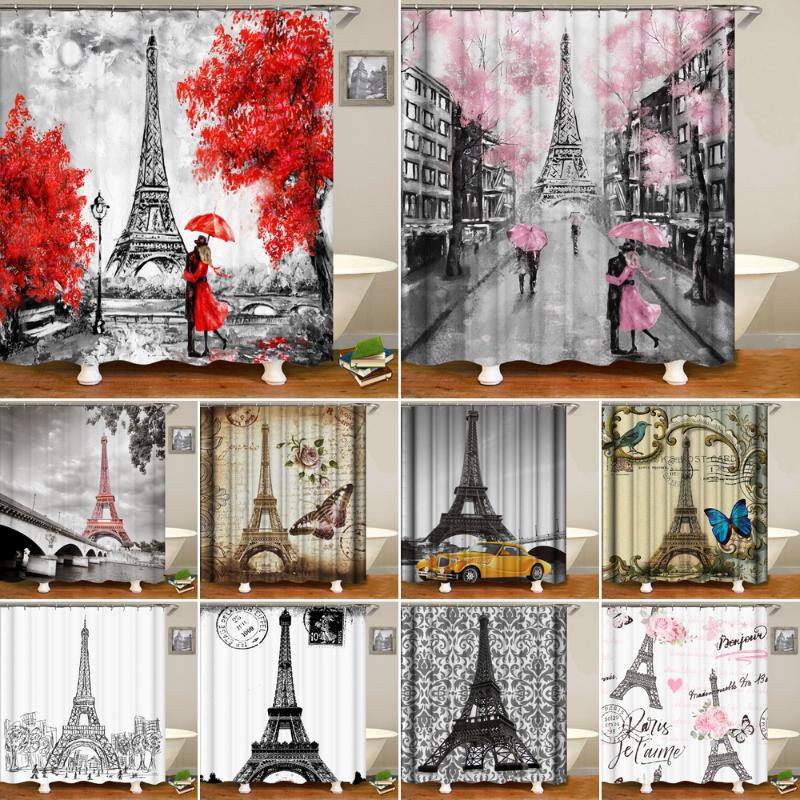 Paris Tower Lover Hug Shower Curtains Bathroom Curtain Black and White Landscape Polyester Waterproof Bath Screen Home Decor
Paris Tower Lover Hug Shower Curtains Bathroom Curtain Black and White Landscape Polyester Waterproof Bath Screen Home Decor