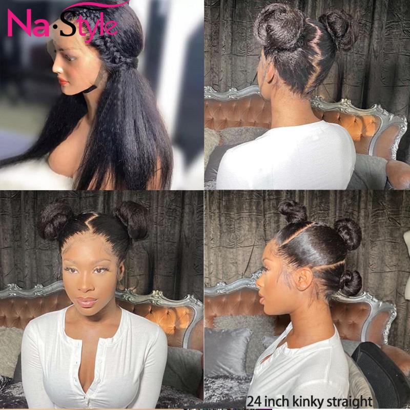 Kinky Straight Wig Glueless Full Lace Wig Human Hair Pre Plucked Bleached Knots Ponytail Human Hair For Black Women 150% Remy, 13x4 lace wig
Kinky Straight Wig Glueless Full Lace Wig Human Hair Pre Plucked Bleached Knots Ponytail Human Hair For Black Women 150% Remy, 13x4 lace wig
