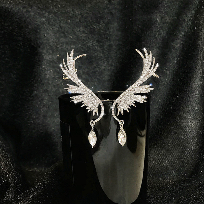 FYUAN Fashion Full Rhinestone Wing Clip Drop Earrings for Women Bijoux Shiny Water Drop Crystal Dangle Earrings Jewelry Gifts
FYUAN Fashion Full Rhinestone Wing Clip Drop Earrings for Women Bijoux Shiny Water Drop Crystal Dangle Earrings Jewelry Gifts