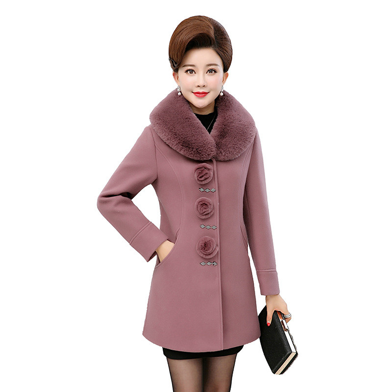 Plus size woolen coat women autumn winter add cotton warm jacket large Fur collar outerwear middle aged female wool coats A3090, Green
Plus size woolen coat women autumn winter add cotton warm jacket large Fur collar outerwear middle aged female wool coats A3090, Green