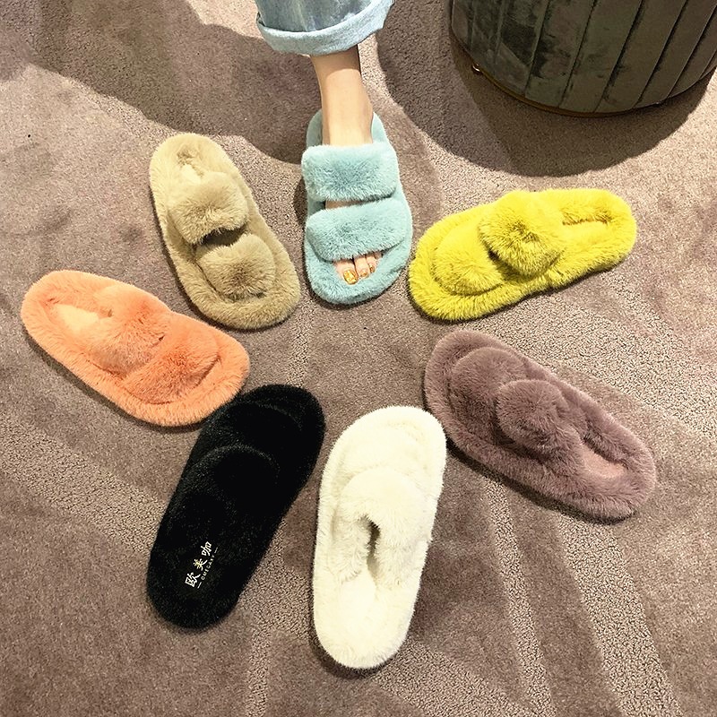 Candy colors plush slippers women double band open toe slides solid indoor winter ladies flats furry home shoes zapatos de mujer, Beige
Candy colors plush slippers women double band open toe slides solid indoor winter ladies flats furry home shoes zapatos de mujer, Beige