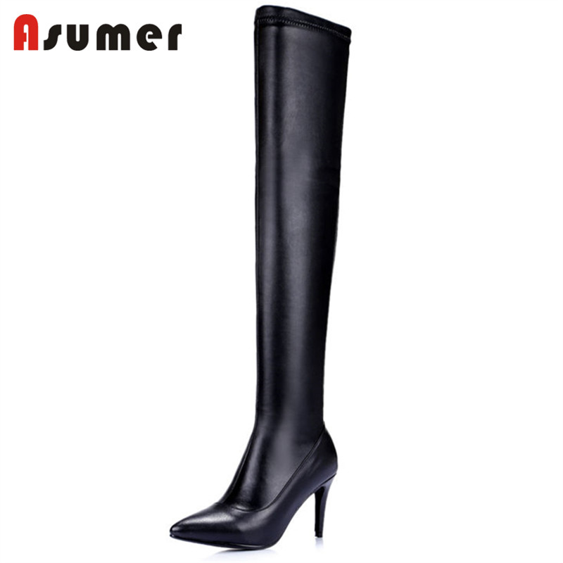 ASUMER 2020 new fashion autumn boots simple pointed toe hight heels boots elegant classic black over the knee for women
ASUMER 2020 new fashion autumn boots simple pointed toe hight heels boots elegant classic black over the knee for women
