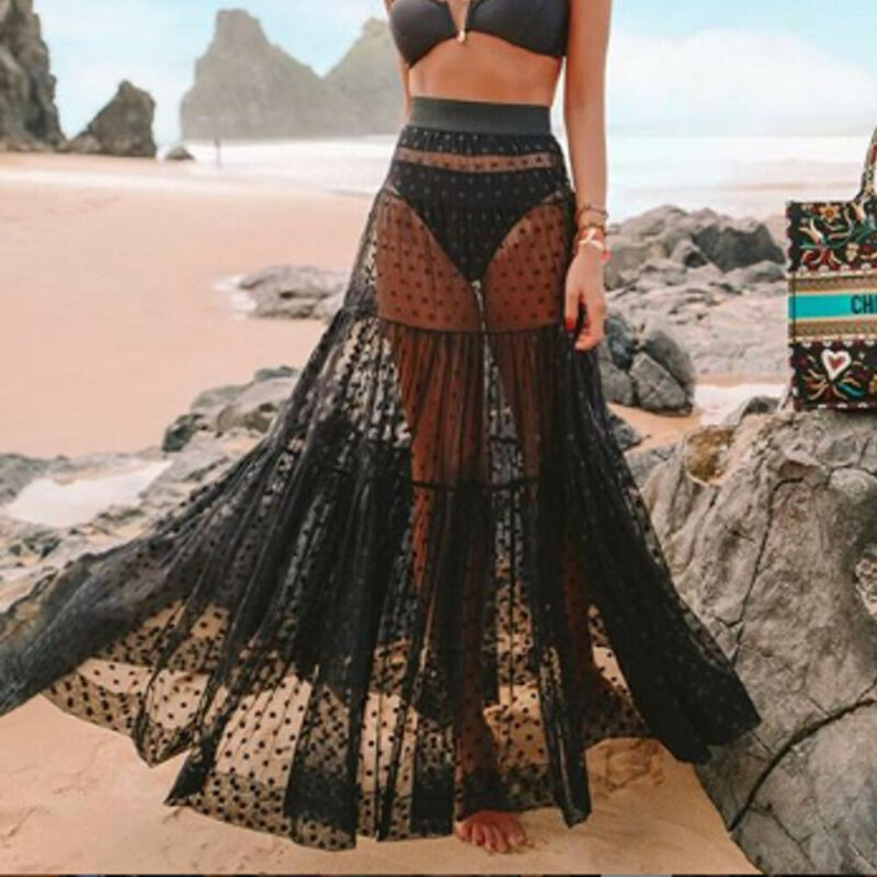 Women's Ladies Beach Style Summer Cover Up See Through Skirt High Waist Bodycon Slim Summer Long Maxi Skirt Tutu Sun Dress, White
Women's Ladies Beach Style Summer Cover Up See Through Skirt High Waist Bodycon Slim Summer Long Maxi Skirt Tutu Sun Dress, White