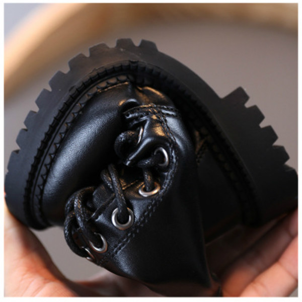 Children Martin Boots Kids Lace-up Martin Shoes Children High Top Rider Boots 2020 Solid Color Winter Shoes Hot Selling for Wholesale