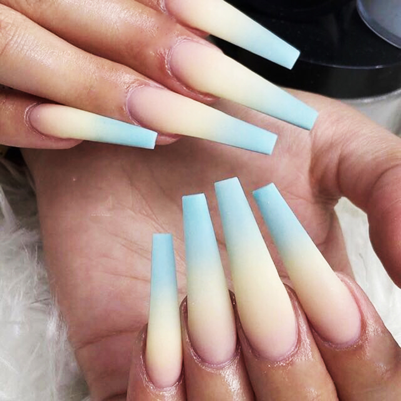 24pcs Ins Fashion Extra Long Full Nail Tips Ballerina Gradient Blue Yellow False Nails Ladies Fake Nails, As pic
24pcs Ins Fashion Extra Long Full Nail Tips Ballerina Gradient Blue Yellow False Nails Ladies Fake Nails, As pic