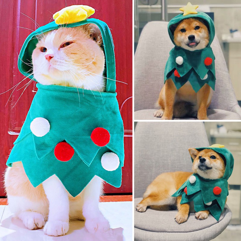 Cat Christmas Clothes Green Christmas Tree Cloak New Year Soft Coat Jackets for Outing Cute Cartoon Cat Costumes For Winter
Cat Christmas Clothes Green Christmas Tree Cloak New Year Soft Coat Jackets for Outing Cute Cartoon Cat Costumes For Winter