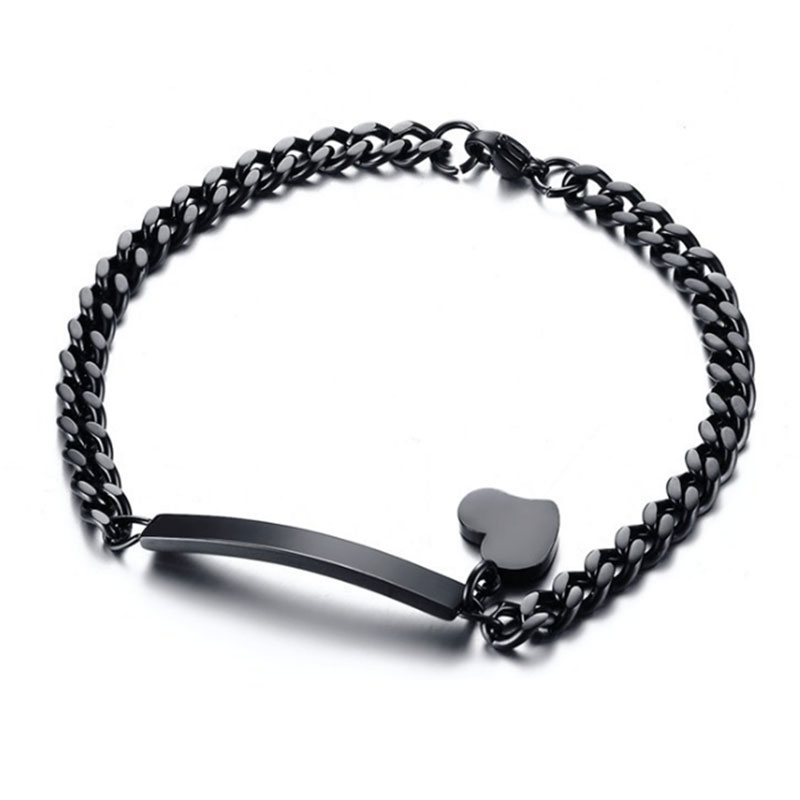 Stainless Steel Luxury Love Heart Letter Black Plated Charm Bracelet Woman Gift ID Bracelet Women Party Jewelry 18.5cm 7.3in
Stainless Steel Luxury Love Heart Letter Black Plated Charm Bracelet Woman Gift ID Bracelet Women Party Jewelry 18.5cm 7.3in