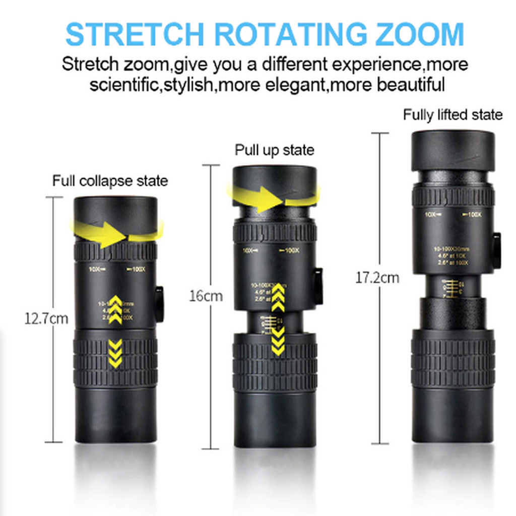 4K 10300X40mm Super Telepo Zoom Monocular Telescope Portable for Beach Travel Supports Smartphone To Take Pictures Z T200821293M